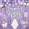 Lavender Bachelorette Party Decorations Set- Purple Bridal Shower Decorations Engagement Wedding Party Decor with Bride To Be Sash, Veil, Temporary Tattoos, Confetti Balloons Pack and Fringe Curtain